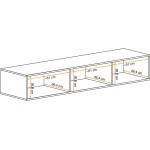Κρεμαστό έπιπλο τηλεόρασης Fly IV-Φυσικό 160x40x30