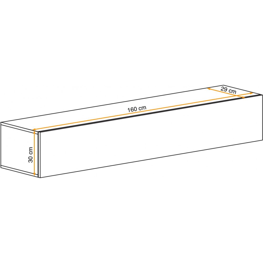 Κρεμαστή οριζόντια βιτρίνα Fly II-Cashmere