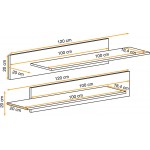 Σετ 2 ράφια Mix-Φυσικό 100x20x20