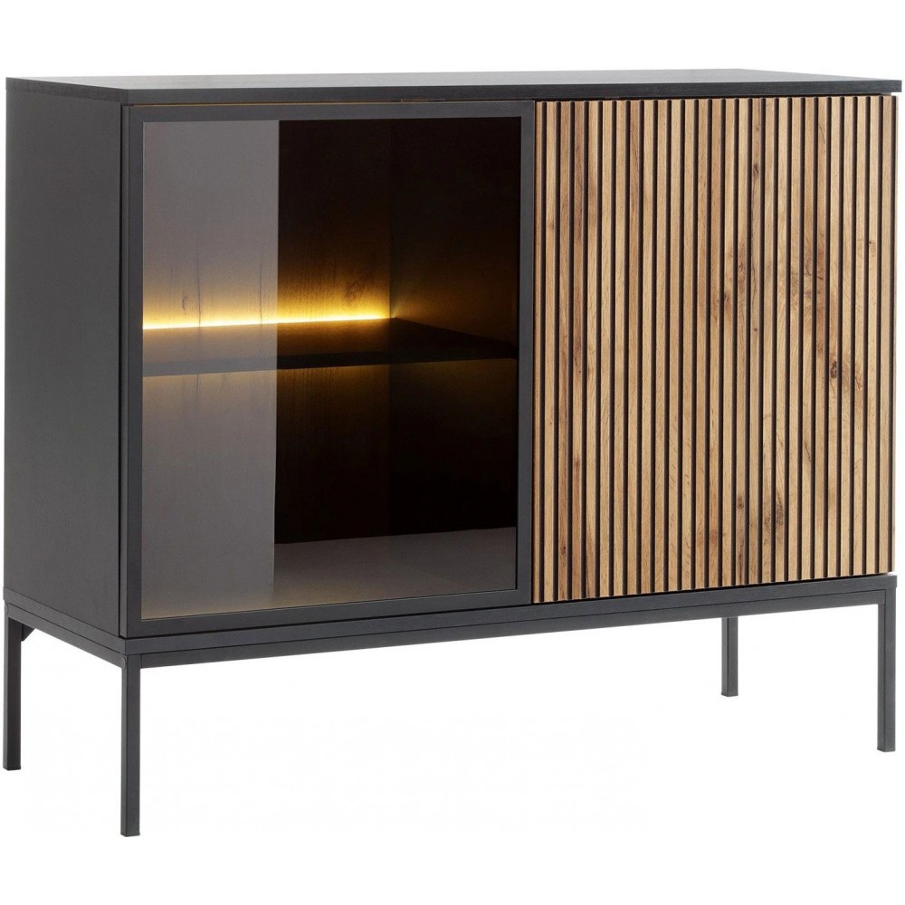 Μπουφές Sento K104 Mini-Φυσικό - Μαύρο 104x39x83