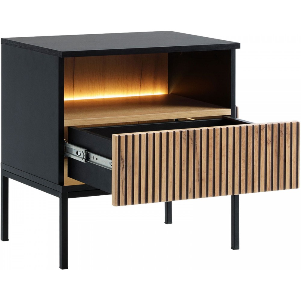 Κομοδίνο Sento-Φυσικό - Μαύρο