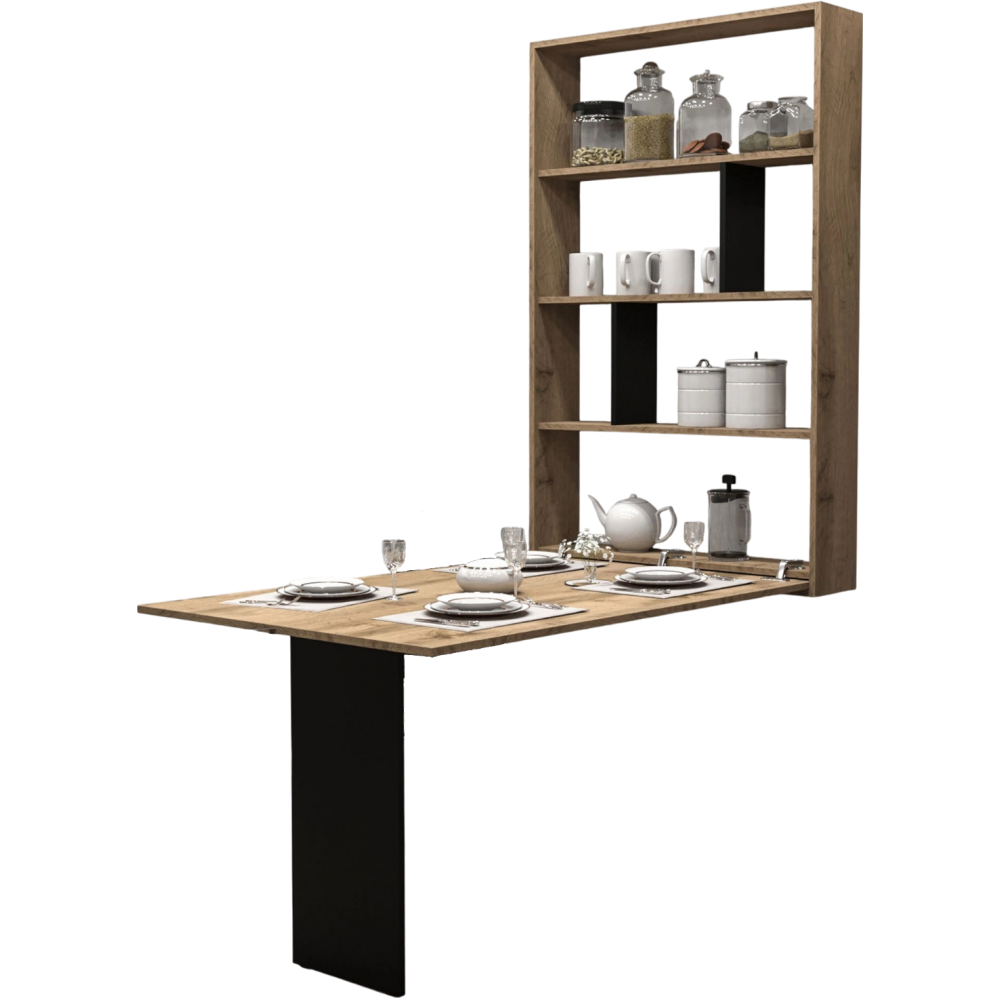 Αναδιπλούμενο τραπέζι Abi-Φυσικό - Μαύρο