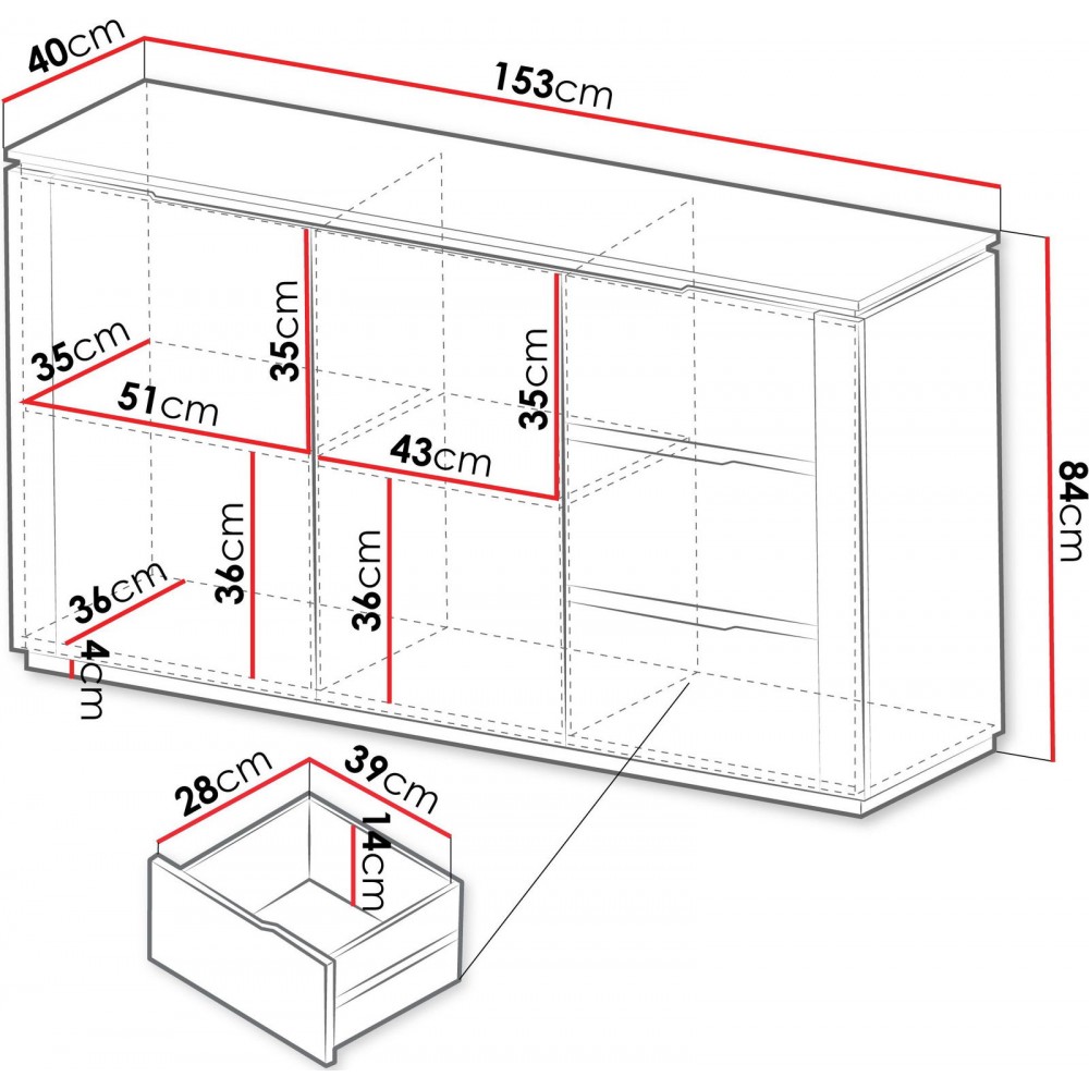 Μπουφές Hilafin 2D