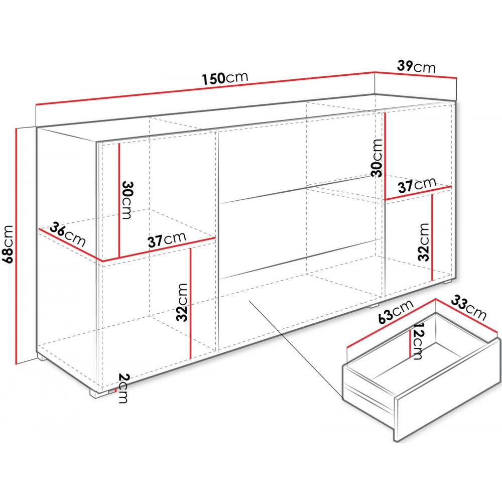Μπουφές Berlin-Μαύρο