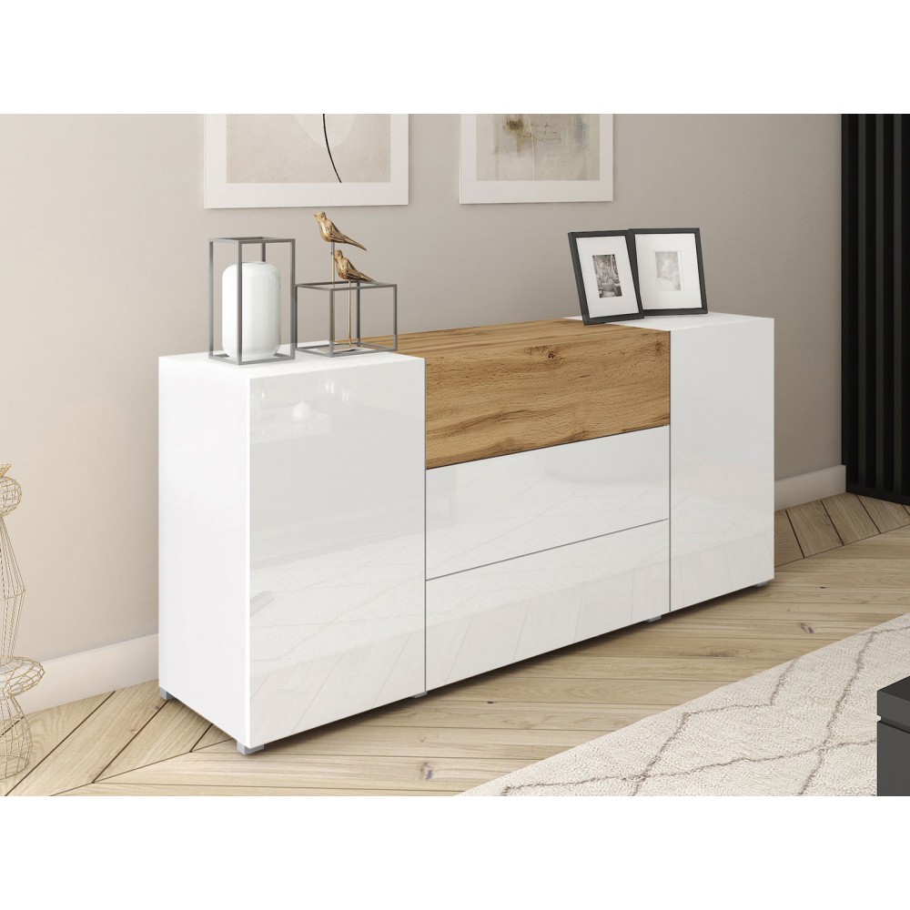 Μπουφές Berlin-Λευκό - Φυσικό