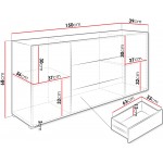 Μπουφές Berlin-Λευκό - Φυσικό