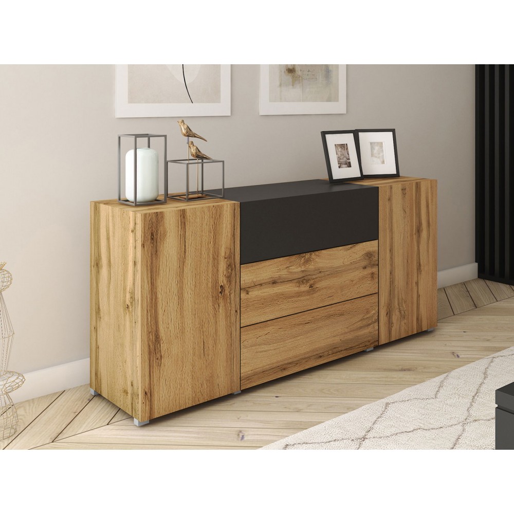 Μπουφές Berlin-Φυσικό - Μαύρο