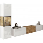 Σύνθεση σαλονιού Berlin I-Λευκό - Φυσικό