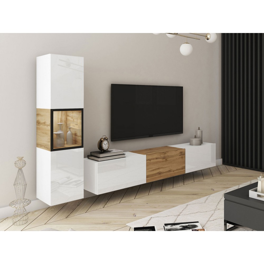 Σύνθεση σαλονιού Berlin I-Λευκό - Φυσικό