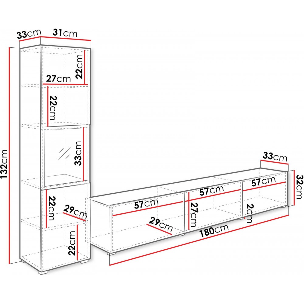 Σύνθεση σαλονιού Berlin I-Λευκό - Φυσικό