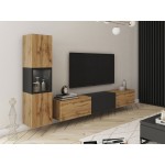 Σύνθεση σαλονιού Berlin I-Φυσικό - Μαύρο