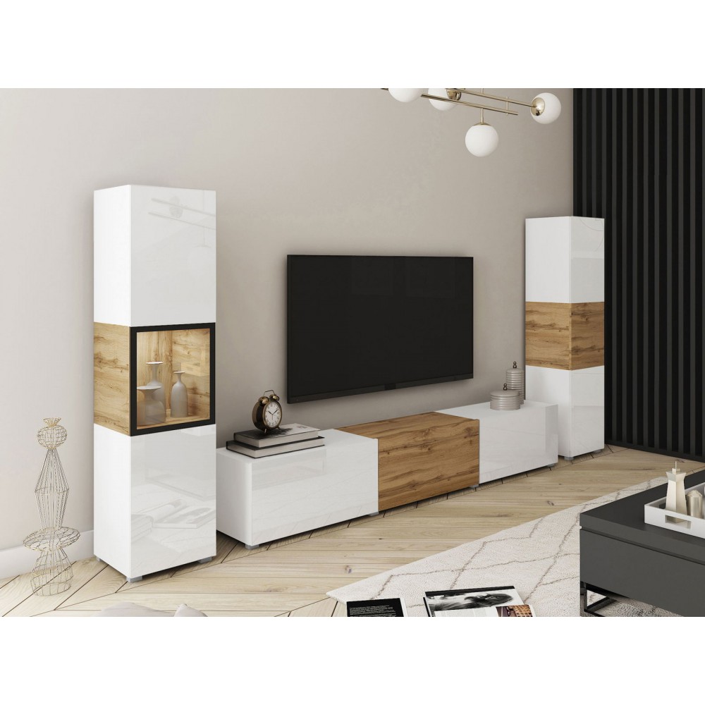 Σύνθεση σαλονιού Berlin III-Λευκό - Φυσικό