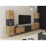 Σύνθεση σαλονιού Berlin III-Φυσικό - Μαύρο