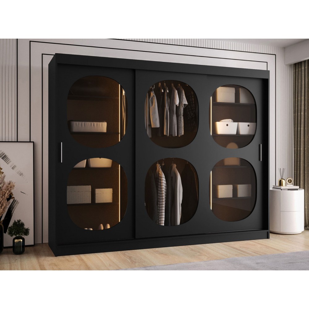 Ντουλάπα Bahrajn II 250 συρόμενη-Μαύρο