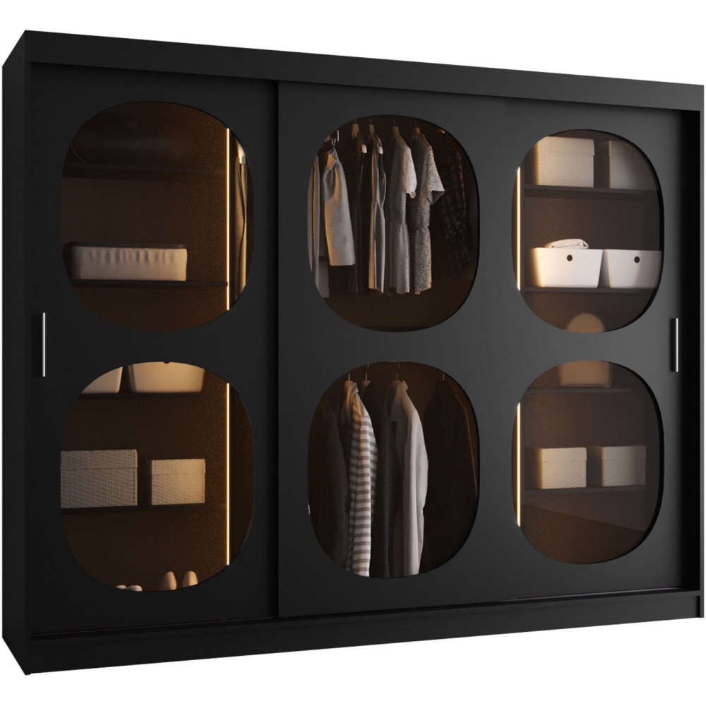 Ντουλάπα Bahrajn II 250 συρόμενη-Μαύρο