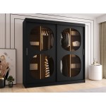 Ντουλάπα Bahrajn II 200 συρόμενη-Μαύρο