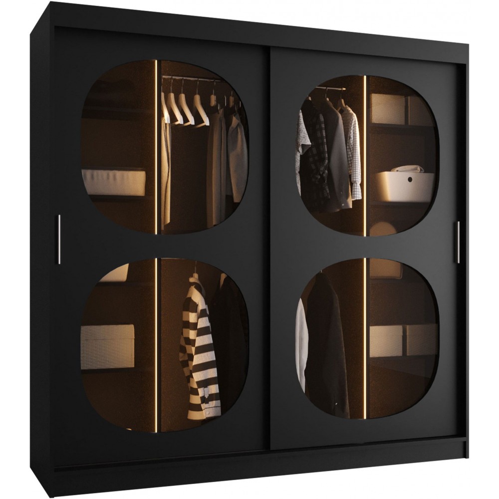 Ντουλάπα Bahrajn II 200 συρόμενη-Μαύρο