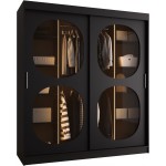 Ντουλάπα Bahrajn II 180 συρόμενη-Μαύρο