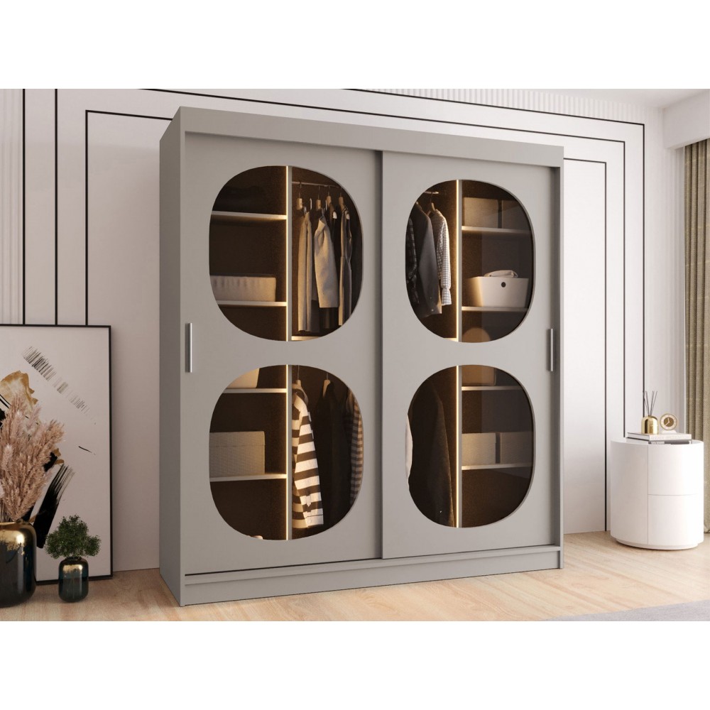 Ντουλάπα Bahrajn II 180 συρόμενη-Cashmere