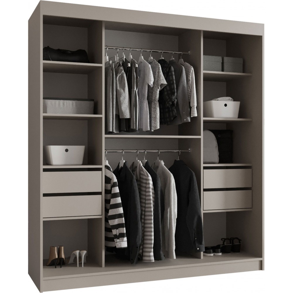 Ντουλάπα Bahrajn II 180 συρόμενη-Cashmere