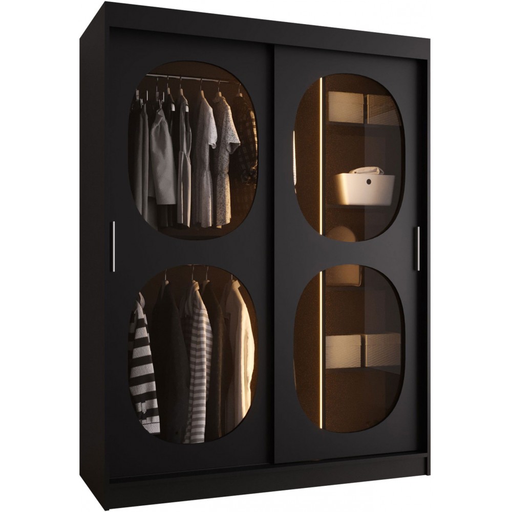 Ντουλάπα Bahrajn II 150 συρόμενη-Μαύρο