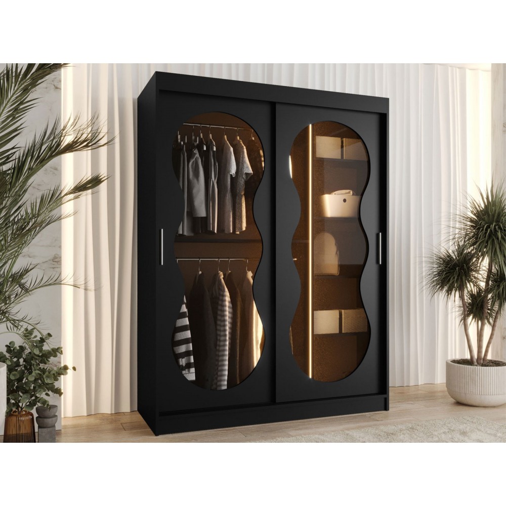 Ντουλάπα Bahrajn III 150 συρόμενη-Μαύρο