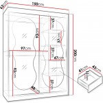 Ντουλάπα Bahrajn III 150 συρόμενη-Cashmere