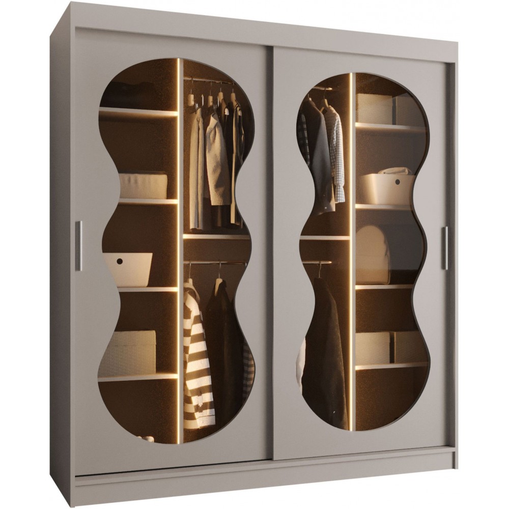 Ντουλάπα Bahrajn III 180 συρόμενη-Cashmere