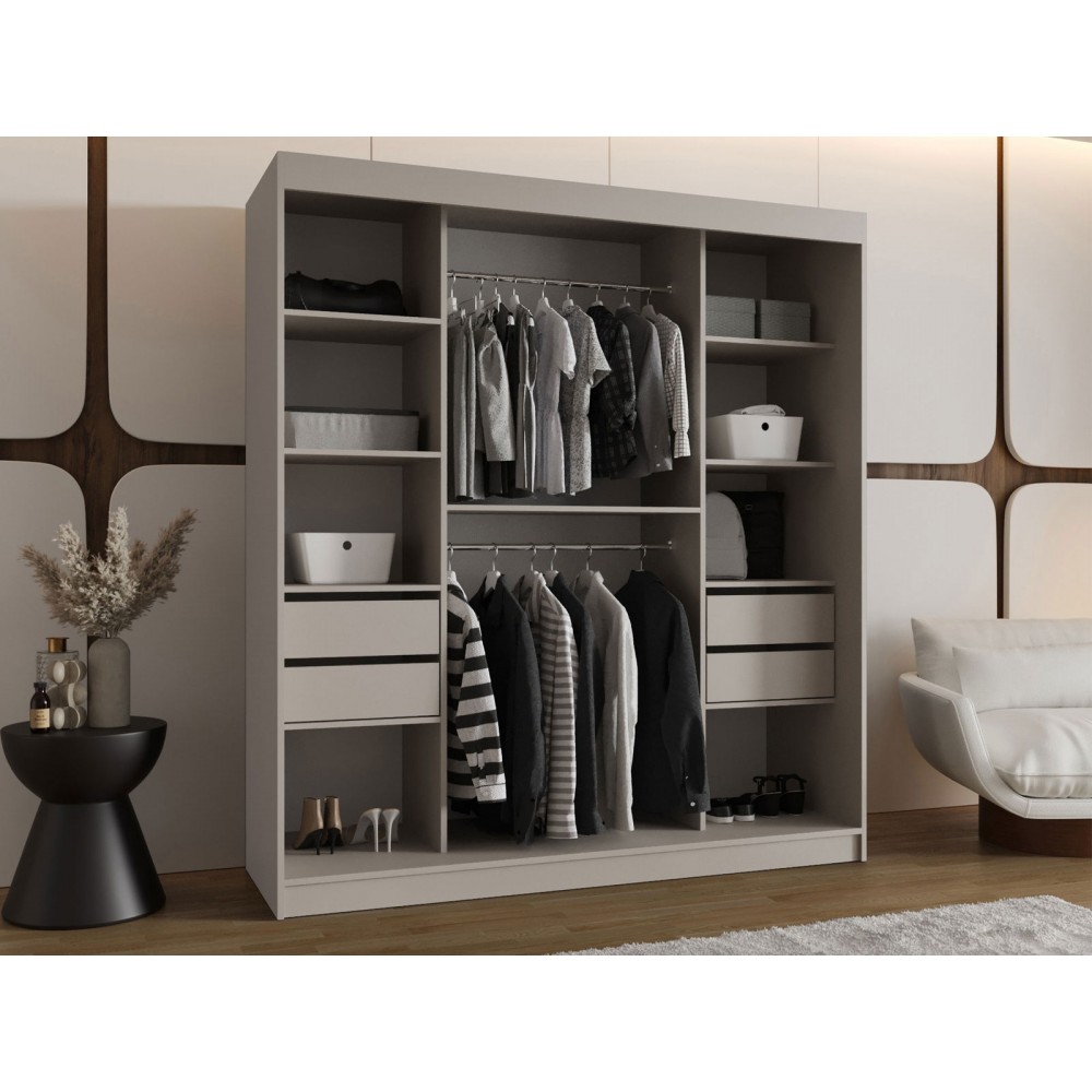 Ντουλάπα Bahrajn III 180 συρόμενη-Cashmere