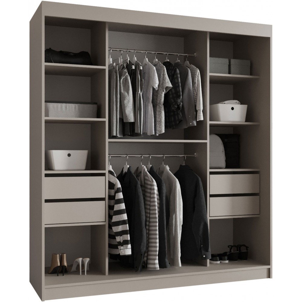 Ντουλάπα Bahrajn III 180 συρόμενη-Cashmere