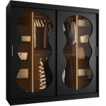 Ντουλάπα Bahrajn III 200 συρόμενη-Μαύρο