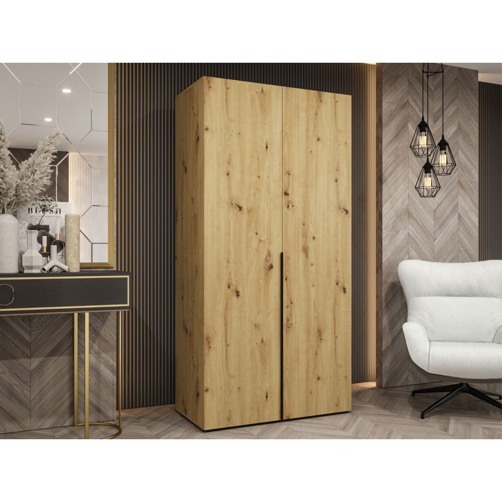 Ντουλάπα Alicante-Φυσικό - Μαύρο-Μήκος: 100εκ