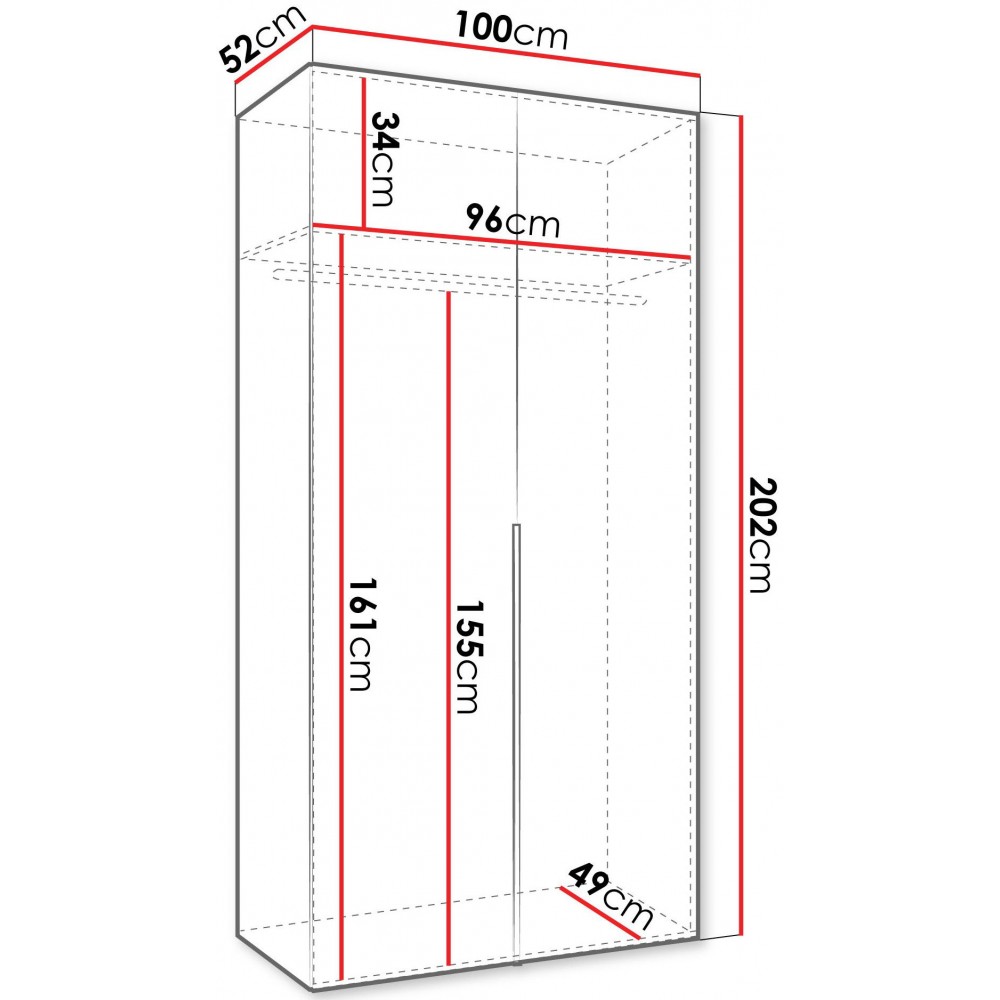 Ντουλάπα Alicante-Cashmere-Μήκος: 100εκ
