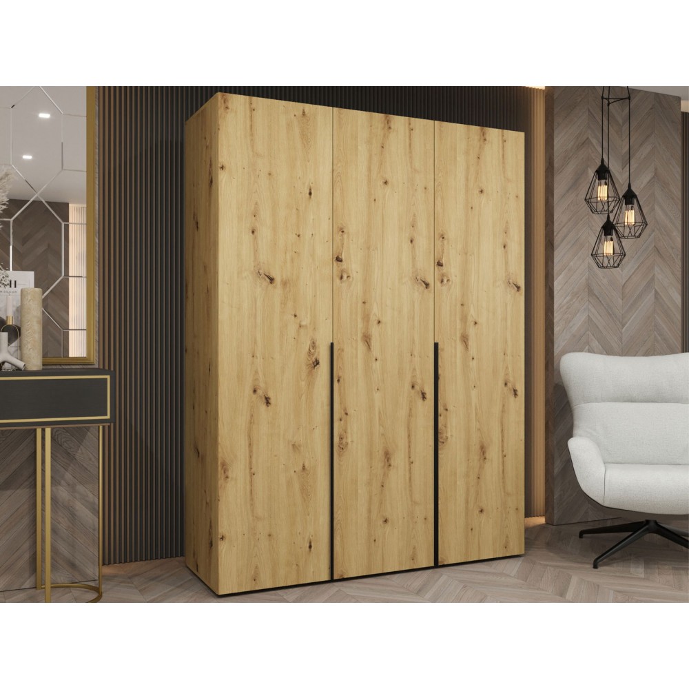 Ντουλάπα Alicante-Φυσικό - Μαύρο-Μήκος: 150εκ