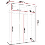 Ντουλάπα Alicante-Φυσικό - Μαύρο-Μήκος: 150εκ