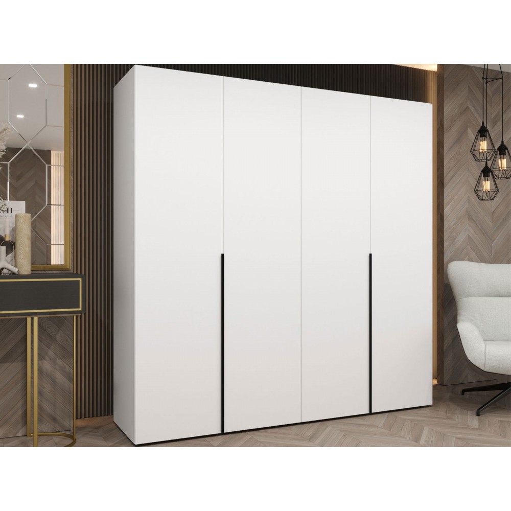 Ντουλάπα Alicante-Λευκό - Μαύρο-Μήκος: 200εκ