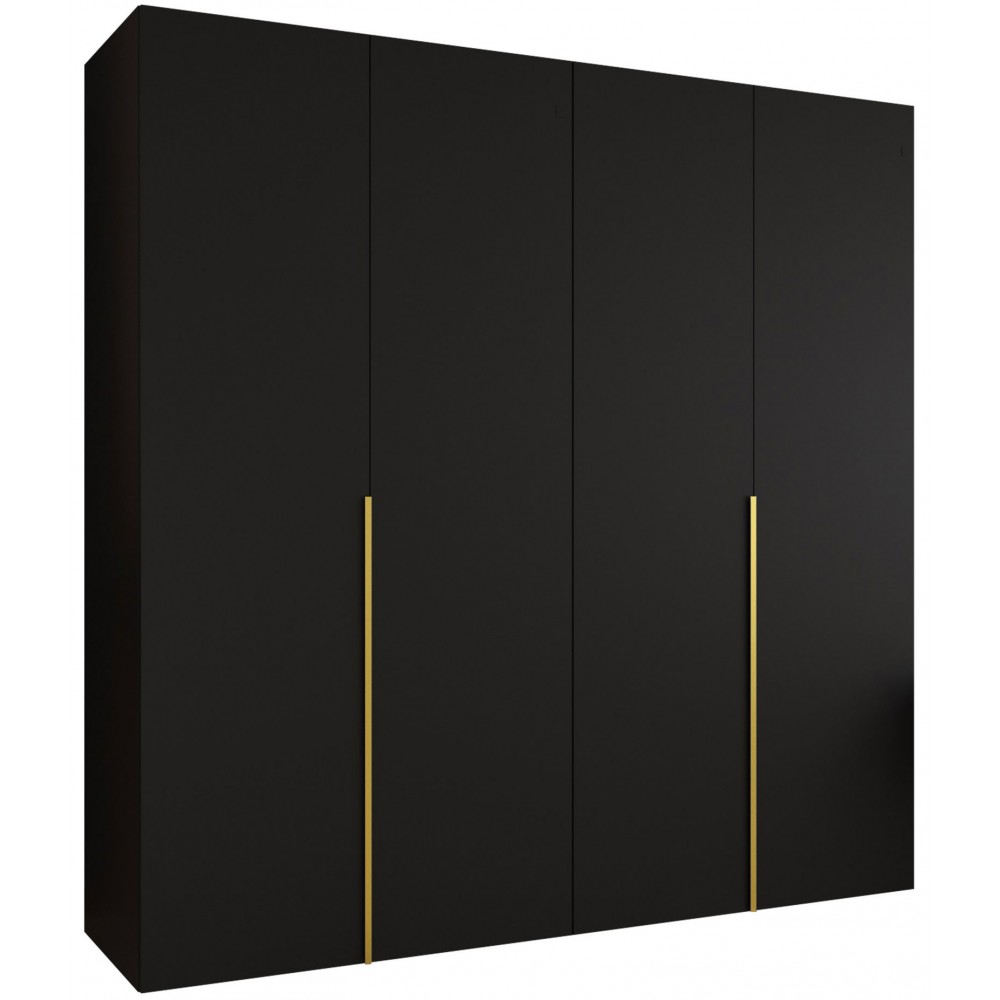 Ντουλάπα Alicante-Μαύρο - Χρυσό-Μήκος: 200εκ