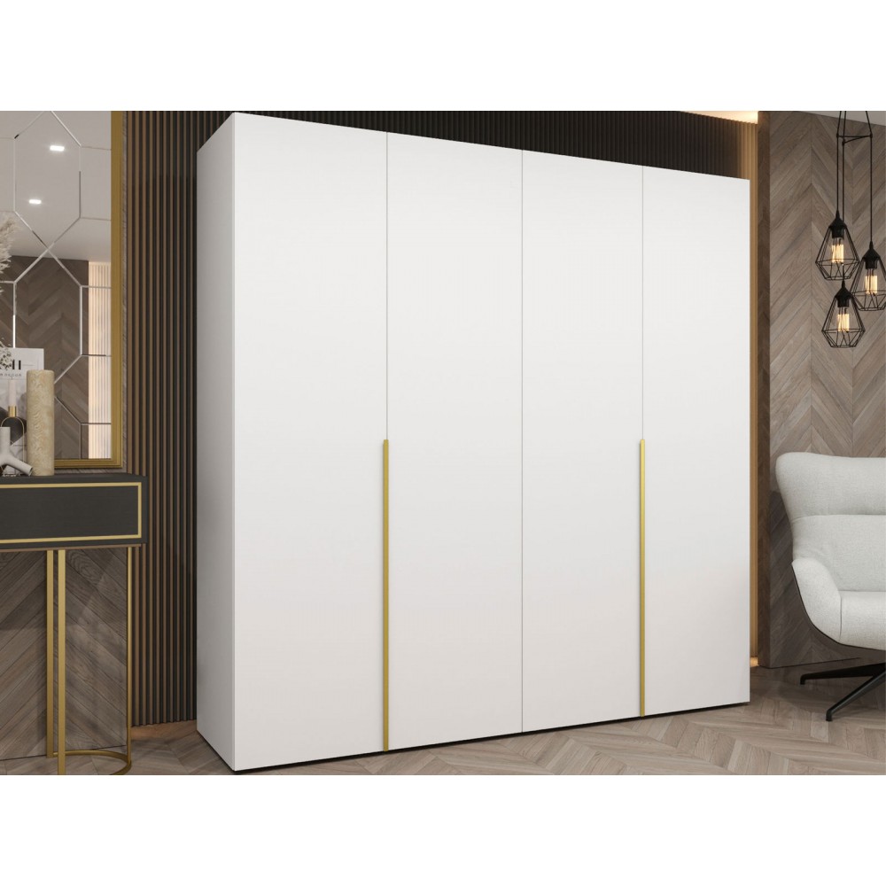 Ντουλάπα Alicante-Λευκό - Χρυσό-Μήκος: 200εκ