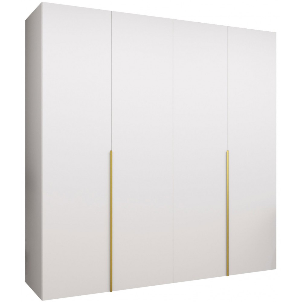 Ντουλάπα Alicante-Λευκό - Χρυσό-Μήκος: 200εκ