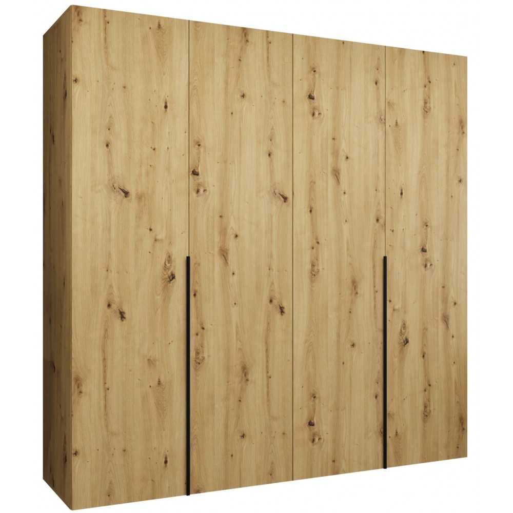 Ντουλάπα Alicante-Φυσικό - Μαύρο-Μήκος: 200εκ