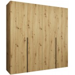 Ντουλάπα Alicante-Φυσικό - Μαύρο-Μήκος: 200εκ