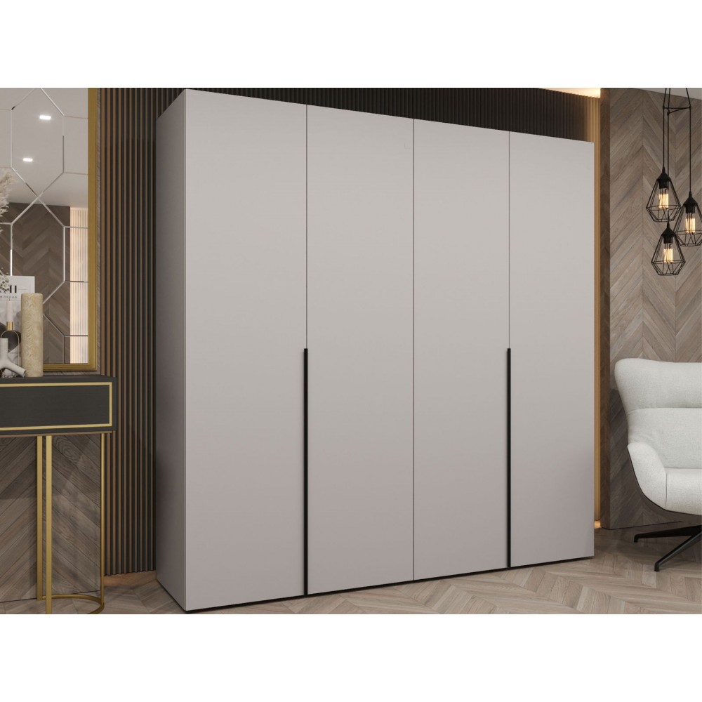 Ντουλάπα Alicante-Cashmere - Μαύρο-Μήκος: 200εκ