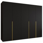 Ντουλάπα Alicante-Μαύρο - Χρυσό-Μήκος: 250εκ
