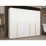 Ντουλάπα Alicante-Λευκό - Χρυσό-Μήκος: 250εκ