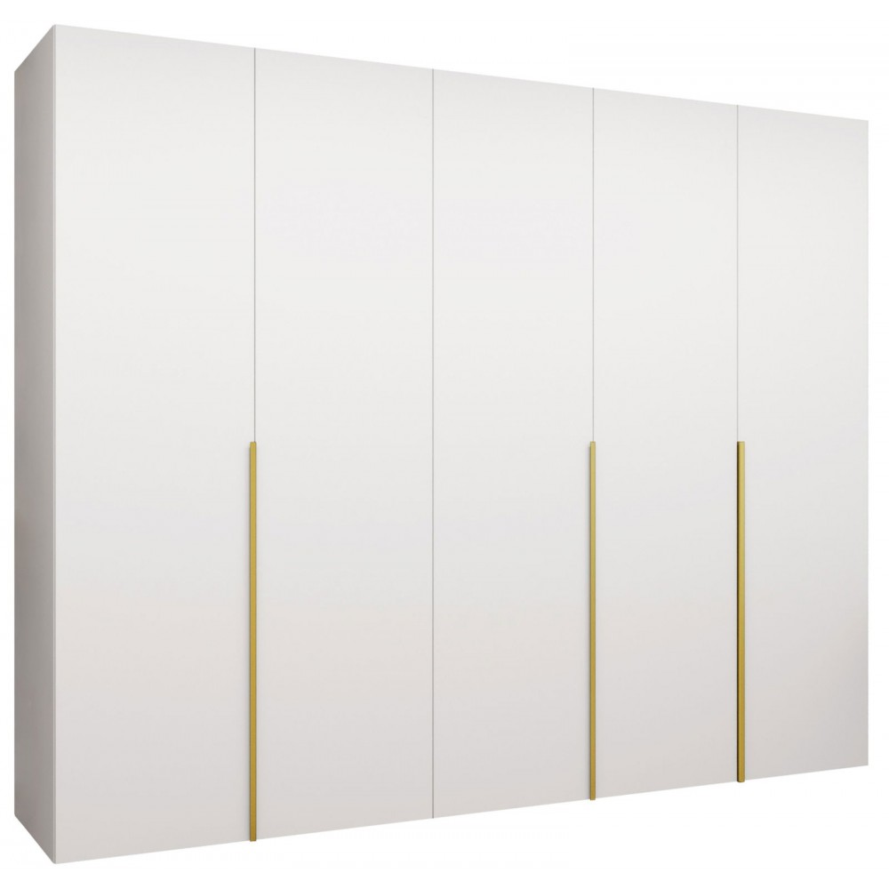 Ντουλάπα Alicante-Λευκό - Χρυσό-Μήκος: 250εκ