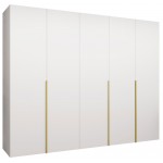 Ντουλάπα Alicante-Λευκό - Χρυσό-Μήκος: 250εκ
