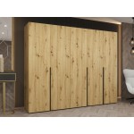 Ντουλάπα Alicante-Φυσικό - Μαύρο-Μήκος: 250εκ