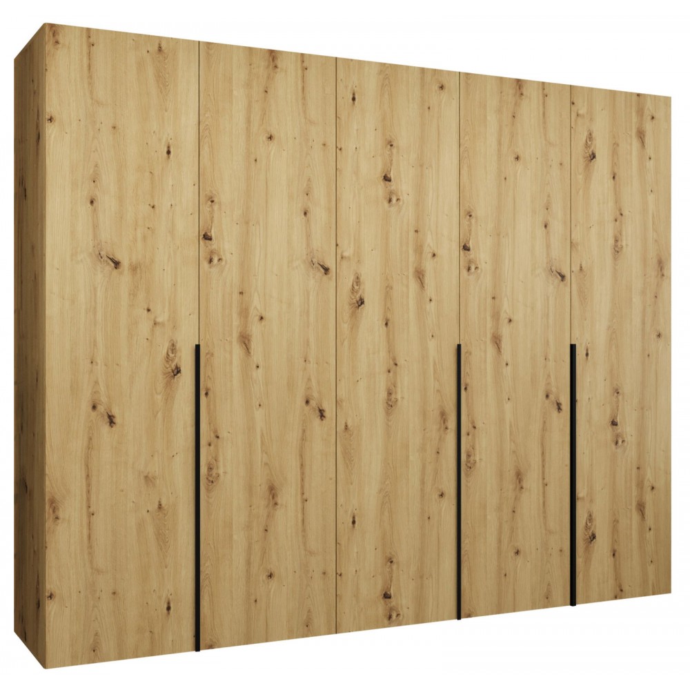 Ντουλάπα Alicante-Φυσικό - Μαύρο-Μήκος: 250εκ