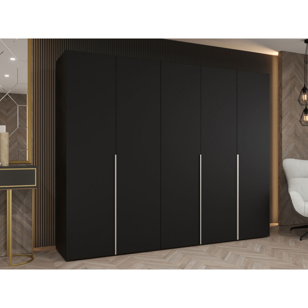 Ντουλάπα Alicante-Μαύρο - Cashmere-Μήκος: 250εκ