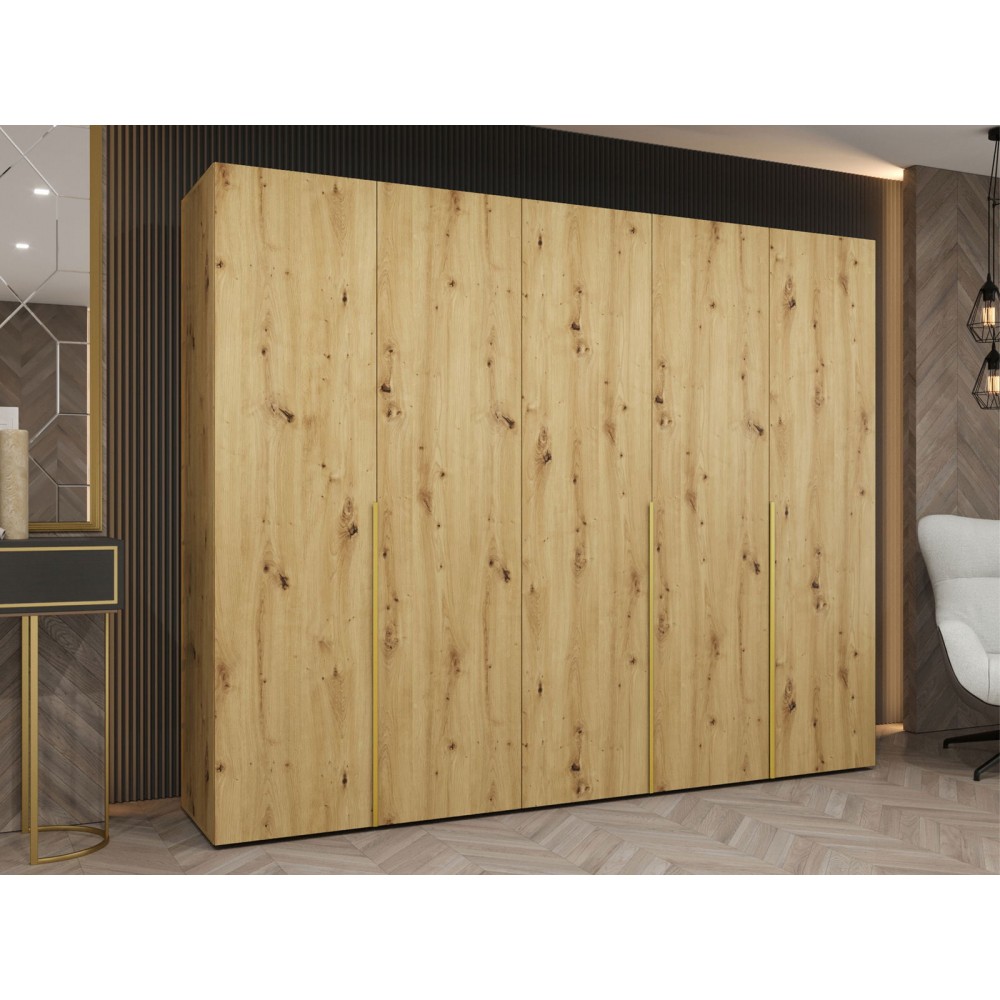 Ντουλάπα Alicante-Φυσικό - Χρυσό-Μήκος: 250εκ